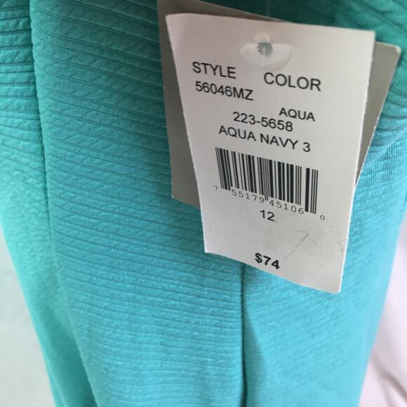 Danny & Nicole Fit & Flare Dress Aqua Navy 12 - Picture 10 of 16